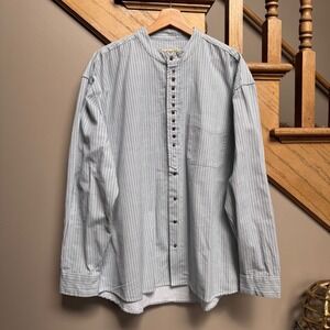 Civilian Weavers of Ireland Mens‎ Irish Grandfather Button Shirt XL 100% Cotton